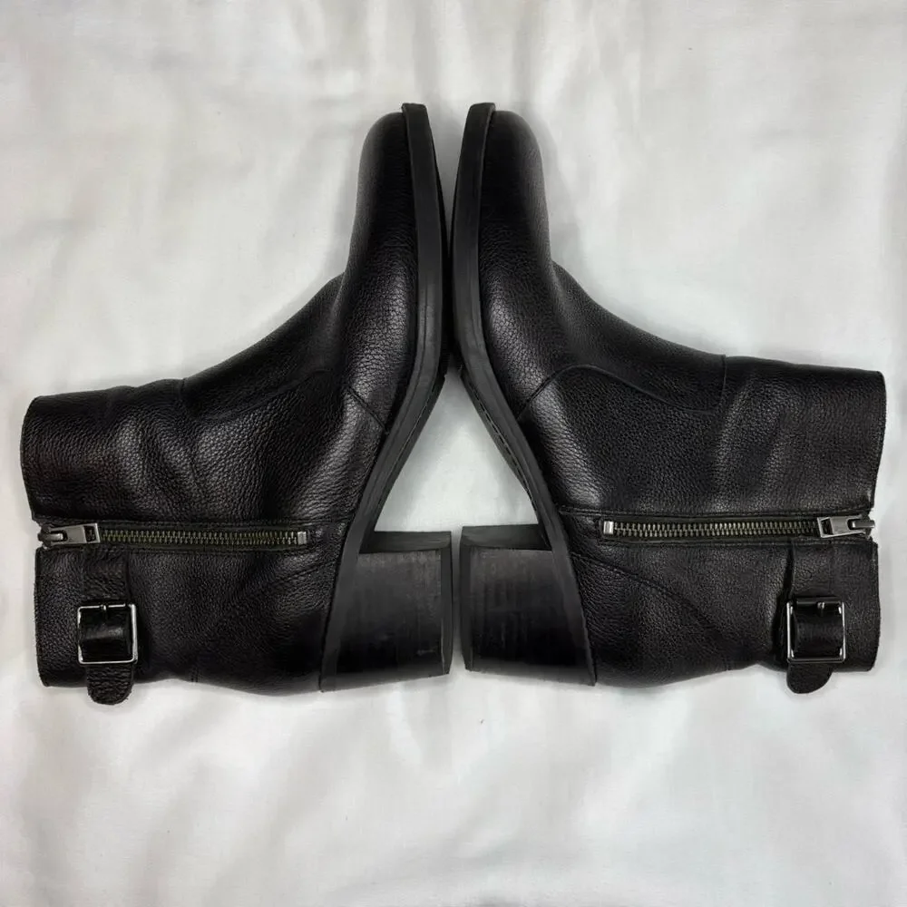Leather Black Booties Silver Hardware sz 9.5